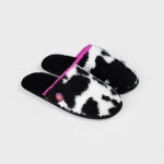 Chaussons en sherpa vache