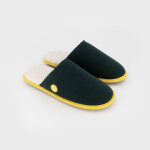 Chaussons en velours c�tel� vert