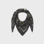 Foulard 100% laine madeleine - noir