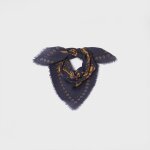 Petit foulard en 100% laine sacha - marine