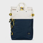 Sac � dos 100% polyester recycl� roll - top - ivoire et bleu marine