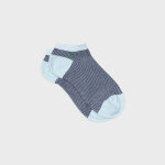 Socquettes en coton peign� ray�es - bleu clair, ray� marine