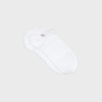 Socquettes en coton peign� unies - blanc