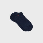 Socquettes en coton peign unies - bleu fonc