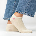Socquettes pailletées en coton peigné unies - beige Socquettes pailletées en coton peigné unies - beige