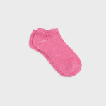 Socquettes pailletées en coton peigné unies - rose Socquettes pailletées en coton peigné unies - rose