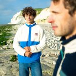 Sweat polaire blanc et bleu