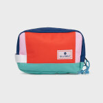 Trousse de toilette en polyester recycl� - rouge et bleu