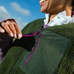 Veste sherpa femme zippe sans manches - kaki