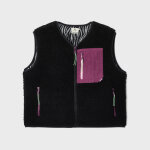 Veste sherpa femme zippée sans manches noir Veste sherpa femme zippée sans manches noir