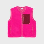 Veste sherpa femme zippe sans manches - rose