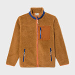 Veste sherpa mixte zippe camel