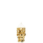 Abat - jour chandelier carr� pvc dor� small