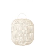 Abat - jour cylindrique rotin blanc