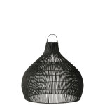 Abat - jour en forme de poire rotin noir