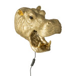 Applique t�te d hippopotame r�sine dor�