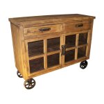 Bas de buffet sur roulettes brooklyn style industriel