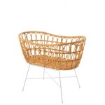 Berceau et matelas rotin mtal naturel blanc