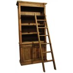 Biblioth�que et echelle en bois massif style industriel laurie