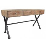 Bureau industriel mtal bois 150 cm style industriel et design robuste