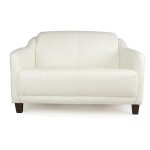 Canap blanc en cuir 2 places milord