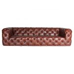 Canap chesterfield cuir montaigne brown 4 places vintage cosy home design