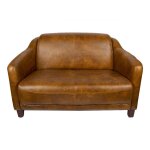 Canap en cuir whisky 2 places milord vintage