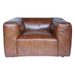 Canap marron 1, 5 places en cuir exeter vintage