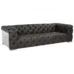 Canap noir en cuir 4 places futura vintage