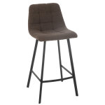 Chaise de bar kent metal / polyester brun