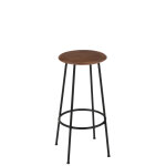 Chaise de bar neo acier naturel / noir