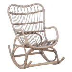 Chaise a bascule rotin gris