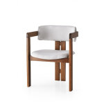 Chaise bois et velours crème et noisette Chaise bois et velours crème et noisette