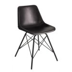 Chaise loft cuir / mtal noir