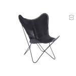 Chaise lounge cuir / metal noir
