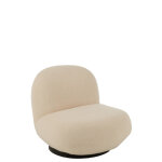 Chaise lounge neige bois de peuplier / mousse blanc / noir