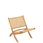 Chaise pliante rotin / teck naturel