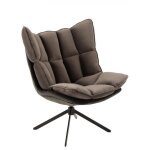 Chaise relax coussin sur pied textile / mtal gris