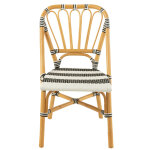 Chaise rotin noir / blanc