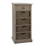 Chiffonnier 4 paniers tiroirs bois gris