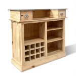 Comptoir bar style industriel bois massif et mtal 120cm gabriel