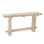 Console brut bois recycl blanc dlav