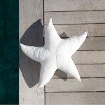 Coussin d'ext�rieur haut de gamme etoile de mer blanc s