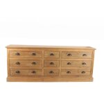 Enfilade de m�tier industrielle bois massif recycl� sullivan 9 tiroirs