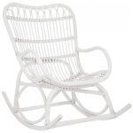 Fauteuil a bascule rotin blanc mat