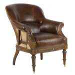 Fauteuil british wessex en cuir marron vintage