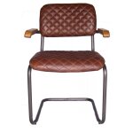 Fauteuil cuir et m�tal vintage kansas