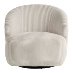 Fauteuil lisette en velours c�tel� - cr�me