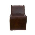 Fauteuil marron cuir brock vintage