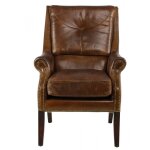 Fauteuil marron en cuir chicago vintage